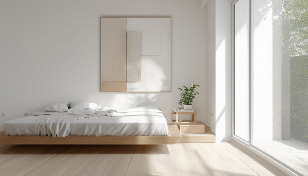 a well-designed minimalist bedroom make we less stress, enhanced focus and easy maintenance.